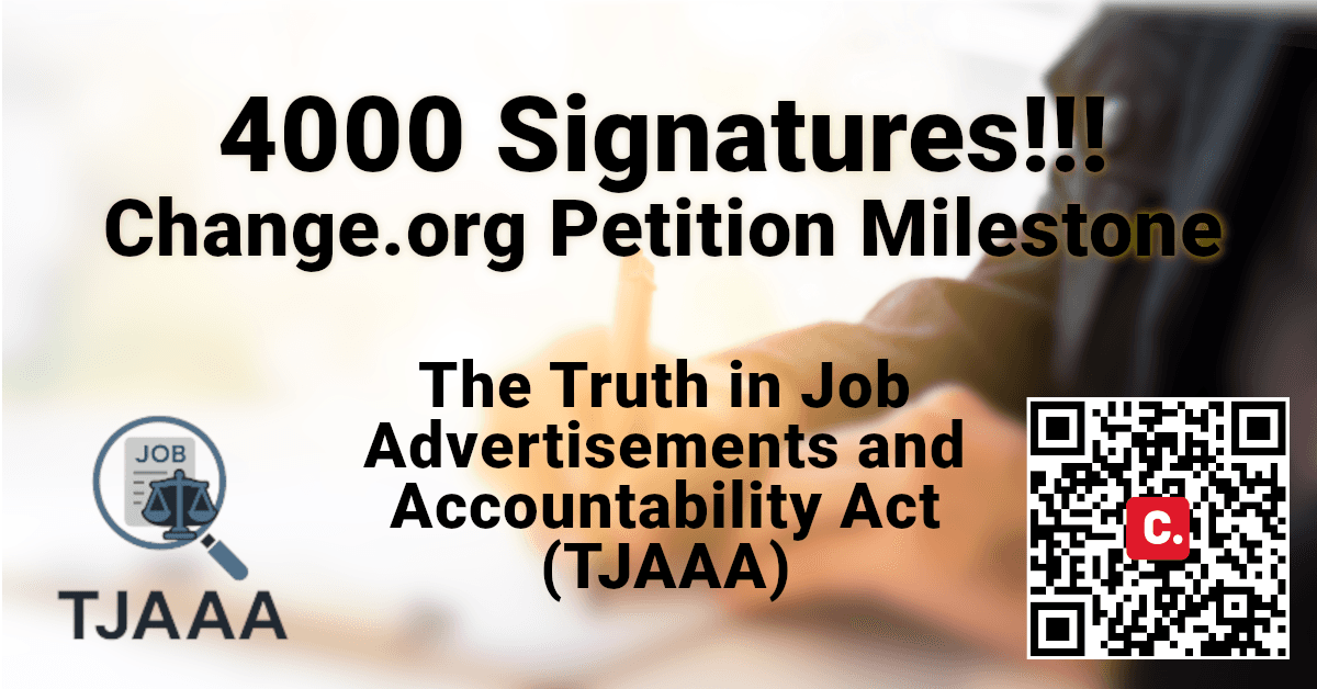 4,000 Americans Sign Petition for Truth in Job Advertising Act as Congress Engages on 'Ghost Job' Crisis