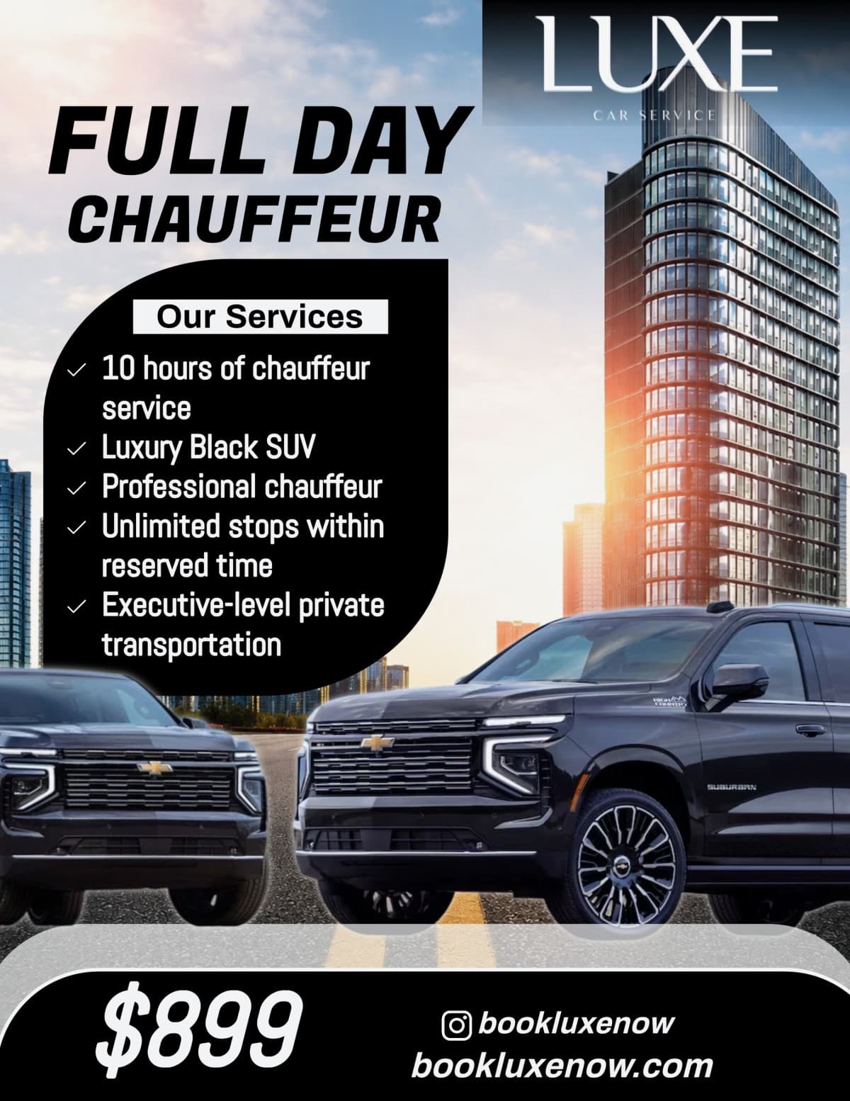 Luxe Car Service Launches $899 Flat-Rate Chauffeur Package for Corporate Clients